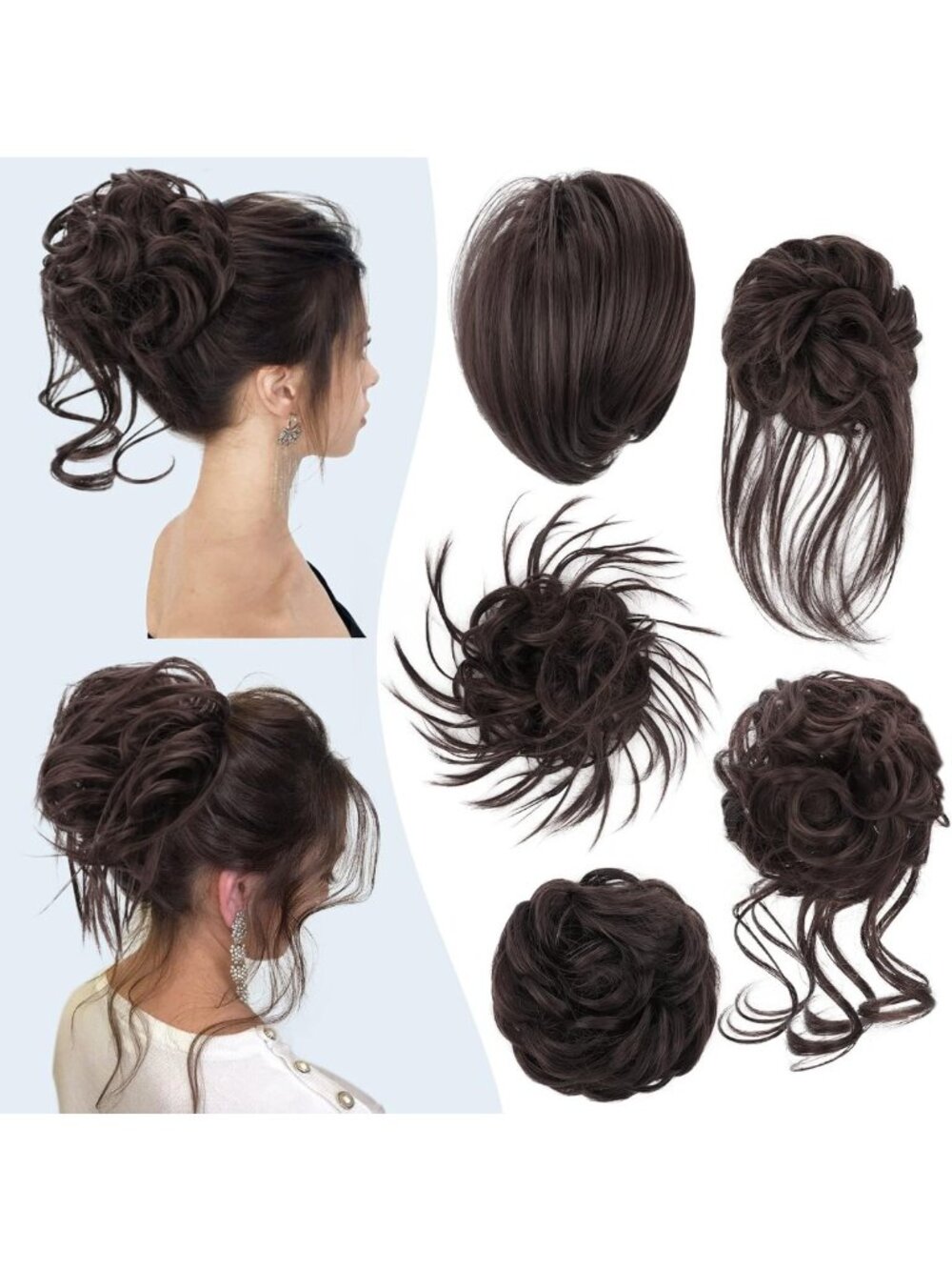 5-Piece Messy Hair Bun Set | Tousled Updo Hairpieces for Effortless Style